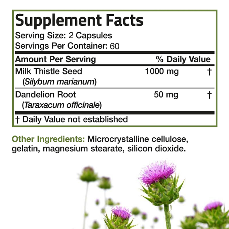 Milk Thistle Silymarin - Integratore Premium di Cardo Mariano 1000mg